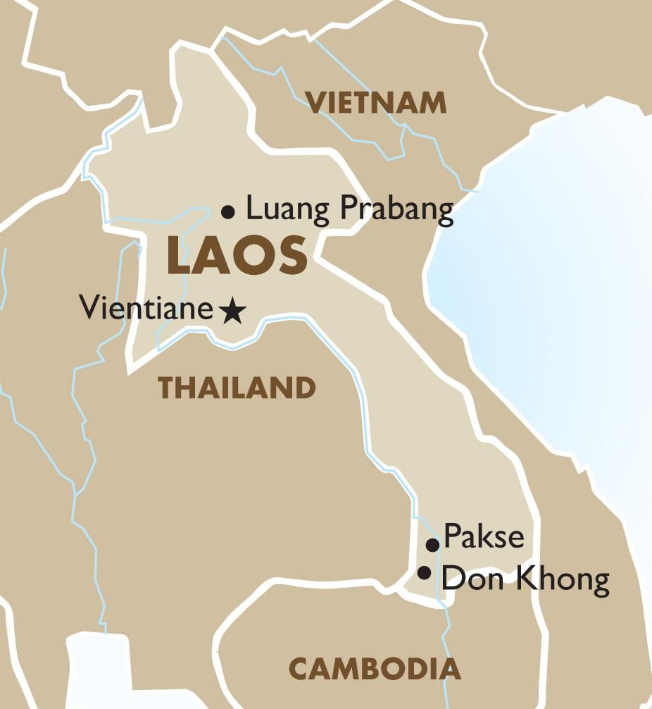 Kort af höfuðborg laos 