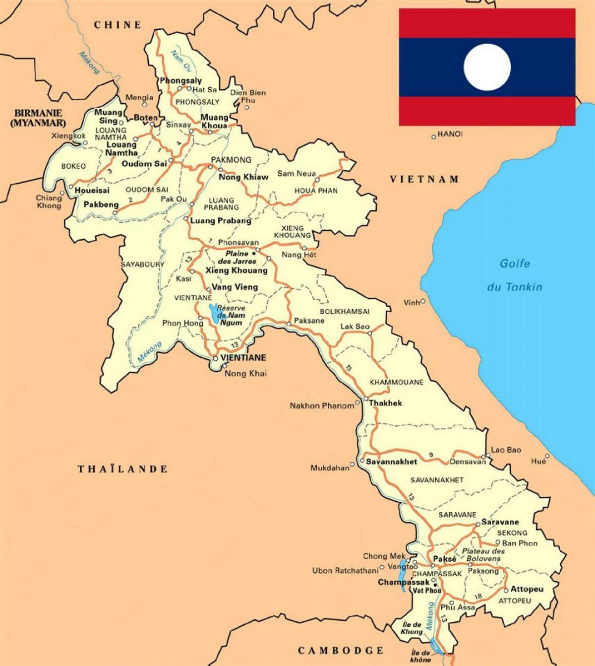 nákvæmar kort af laos