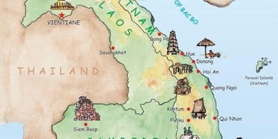Laos staðir kort