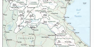 Kort af laos ferðast