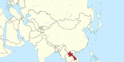 Kort af laos asíu