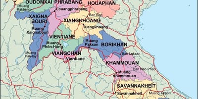 Laos pólitískum kort