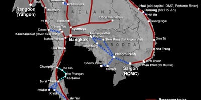 Laos járnbraut kort