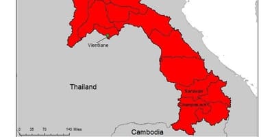 Kort af laos malaríu 
