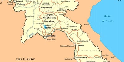 Kort af suður laos